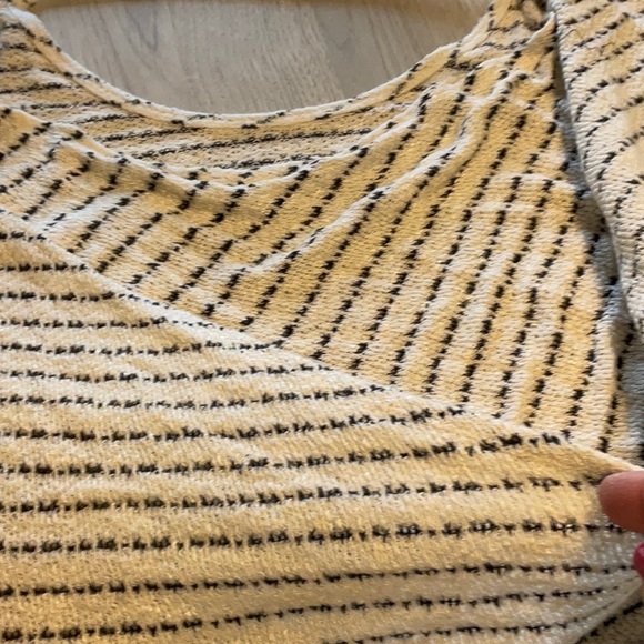 Free People “We The Free” Angel Island Stripe Hacci Sweater Ivory Black - Small - Picture 13 of 16